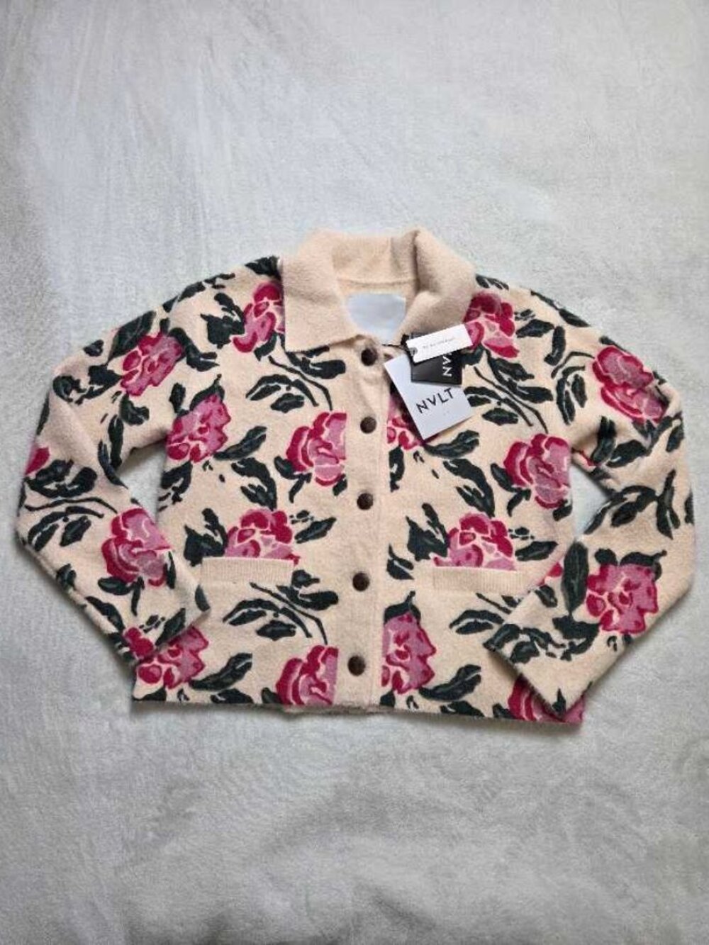 New M NVLT x Anthropologie knit floral sweater-jacket